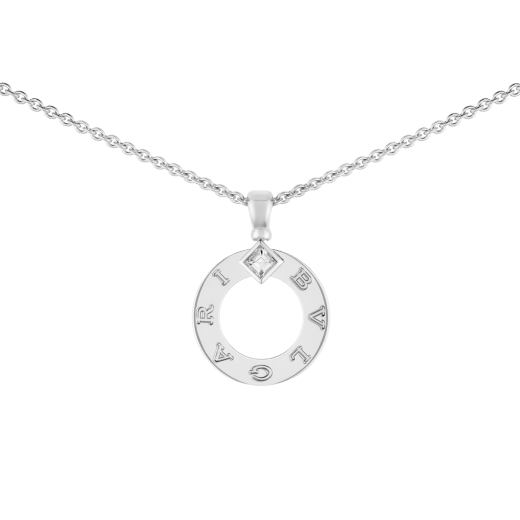 Chain Necklace, White Gold Tone, Stone-Set