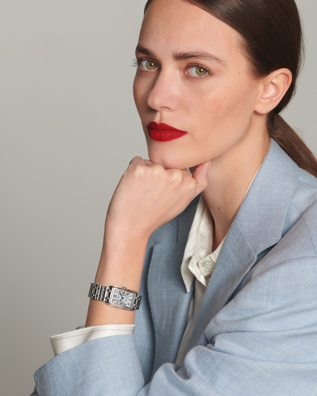 Rectangular Case Watch, Steel