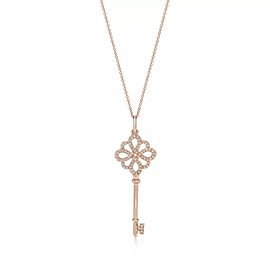 Knot Pendant Necklace, Rose Gold Tone
