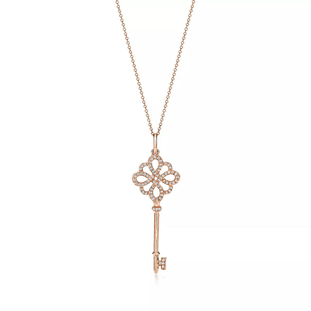 Knot Pendant Necklace, Rose Gold Tone