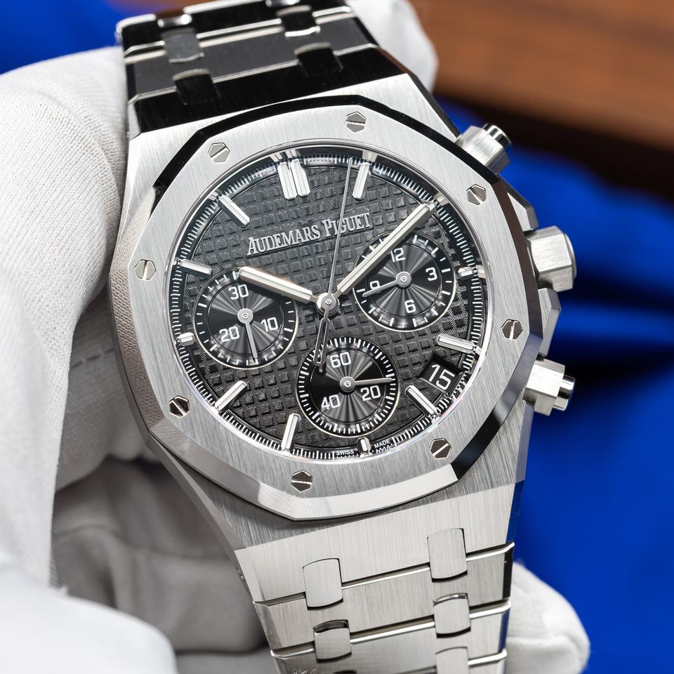 Octagonal Bezel Watch, Steel, 41 mm