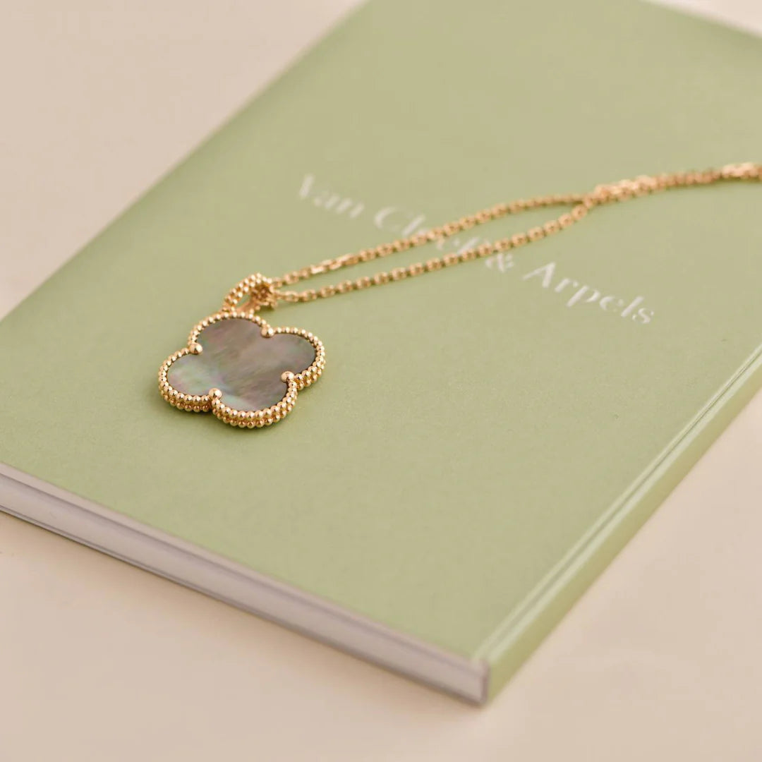 Quatrefoil Long Necklace, 1 Motifs, Rose Gold Tone