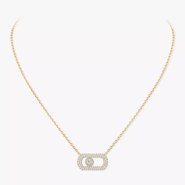 Chain Necklace, Yellow Gold Tone, Stone-Set