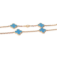 Quatrefoil Pendant Necklace, Turquoise, 10 Motifs, Yellow Gold Tone