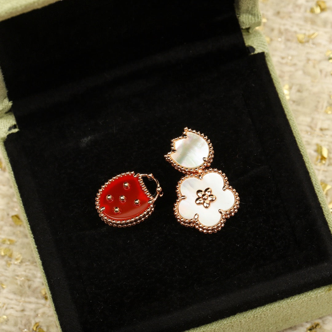 Butterfly Motif Ring, Rose Gold Tone, Onyx