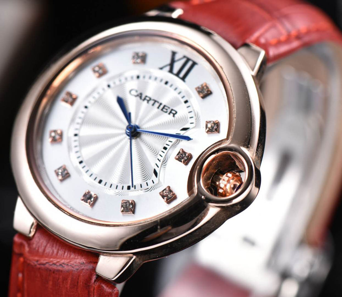 Round Domed Case Watch, Red