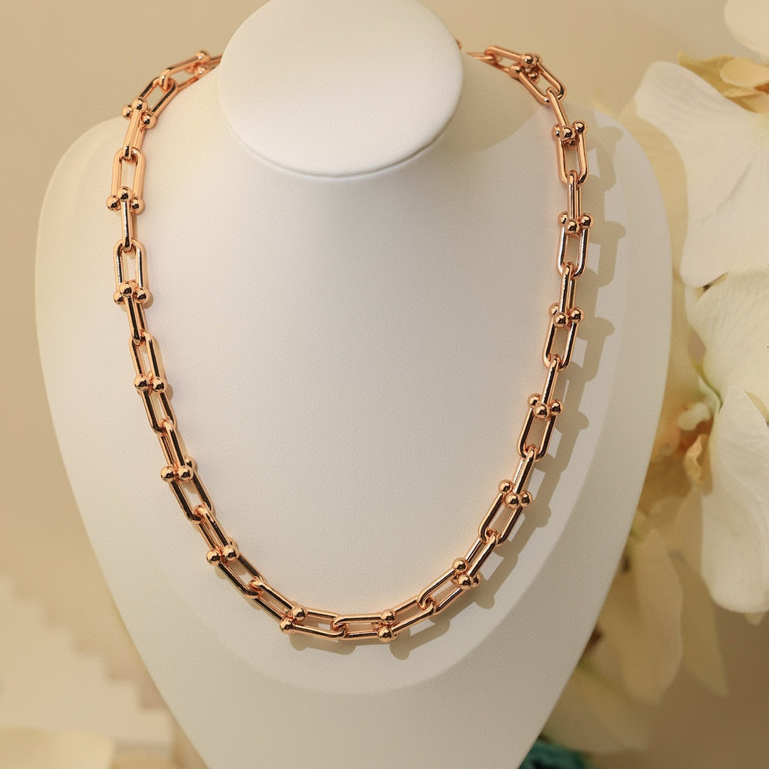 Link Chain Necklace, Rose Gold Tone