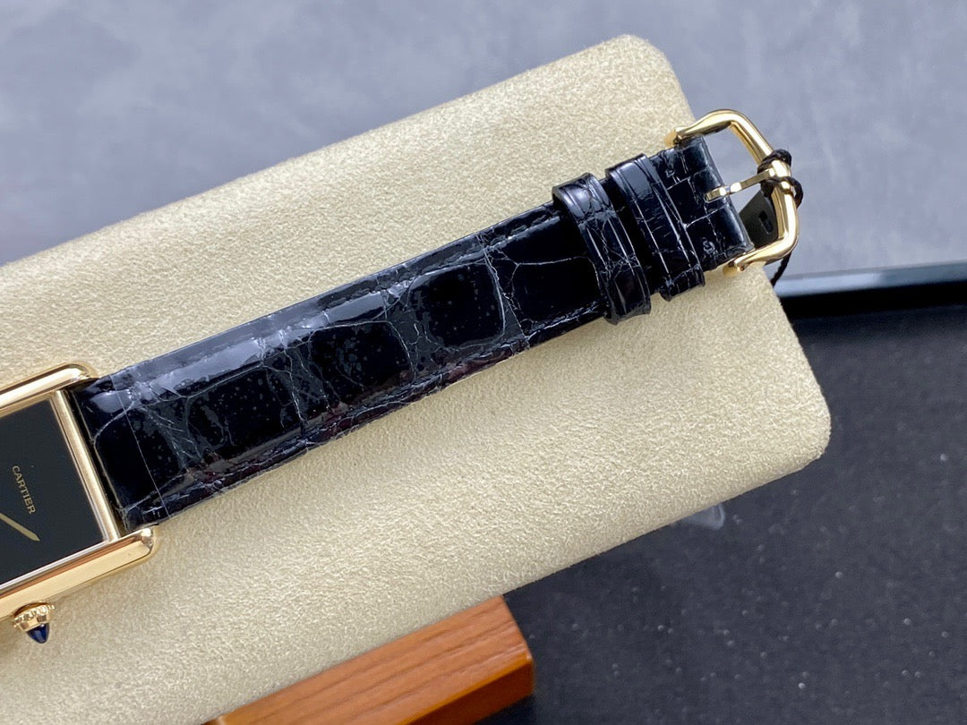 Rectangular Case Watch, Yellow Gold Tone, Medium Model