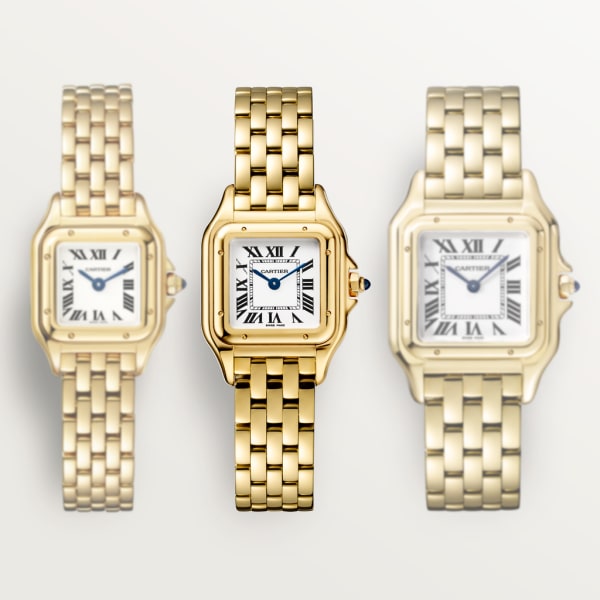 Square Link-Bracelet Watch, Yellow Gold Tone, Small Model