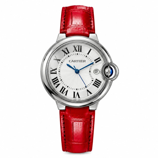 Round Domed Case Watch, Red