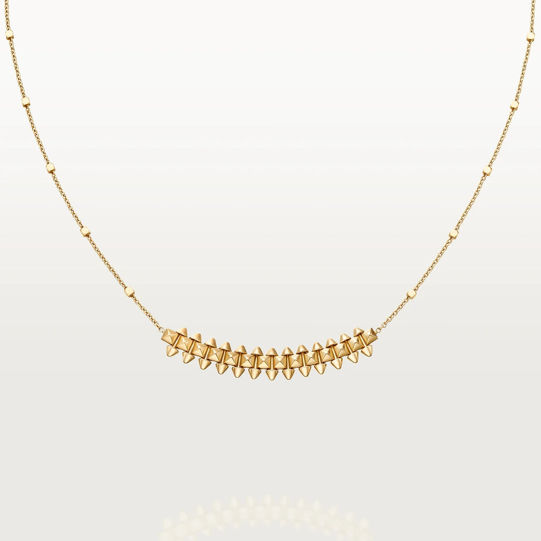 Studded Pendant Necklace, Yellow Gold Tone