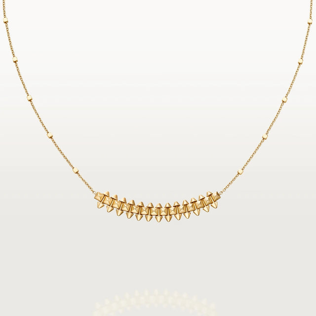 Studded Pendant Necklace, Yellow Gold Tone