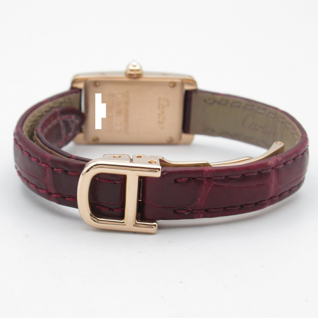 Rectangular Case Watch, Yellow Gold Tone, Stone-Set, Small Model