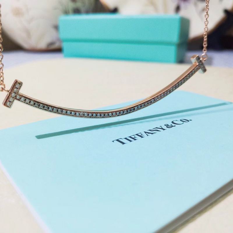 Smile Bar Pendant Necklace, Rose Gold Tone