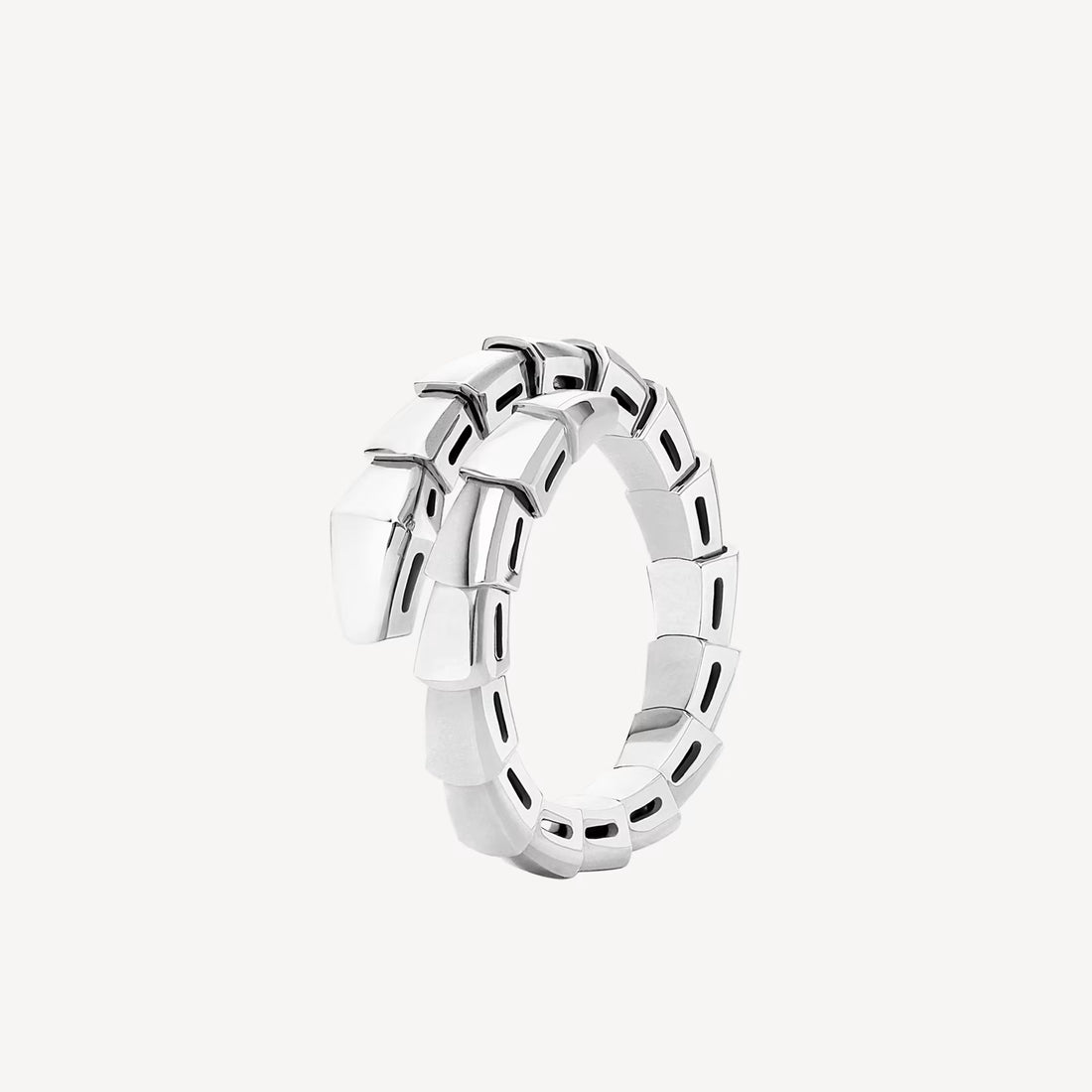 Snake-Scale Ring, White Gold Tone, Size XXL
