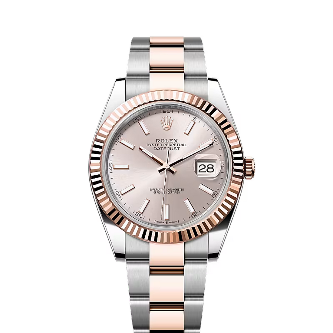 Classic Date Watch, Rose Gold Tone, Steel, 41 mm