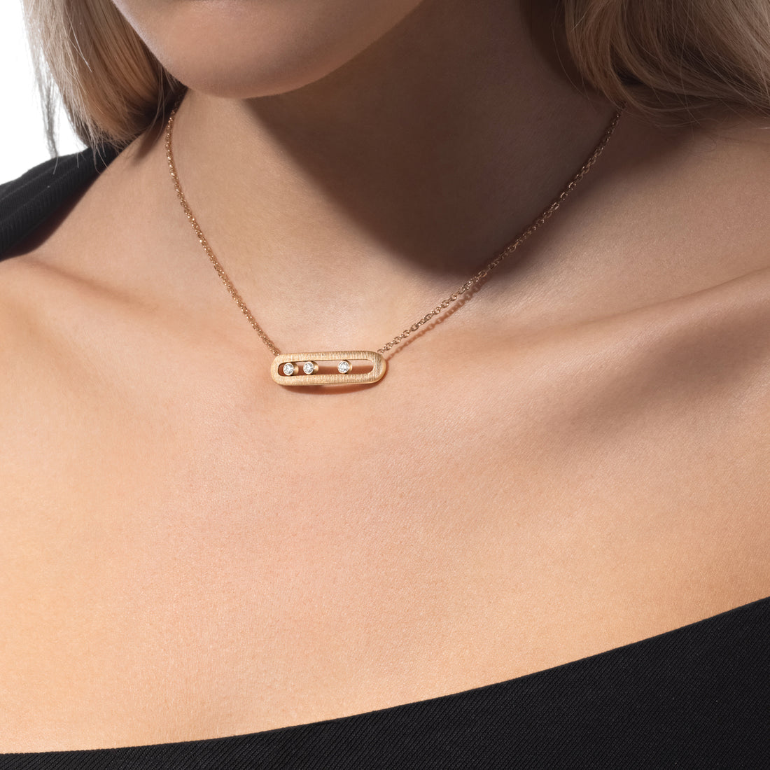 Chain Necklace, Yellow Gold Tone, Stone-Set