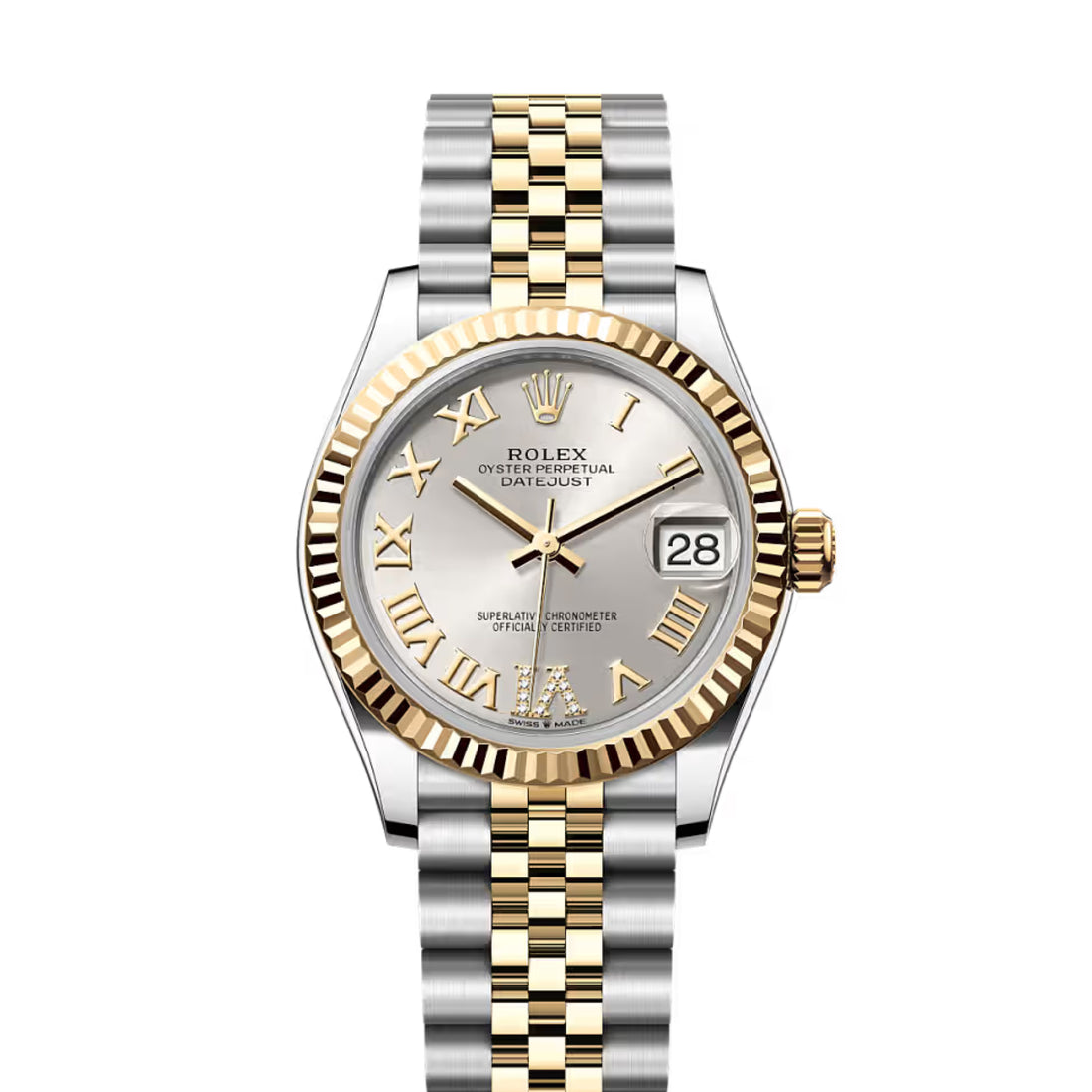 Classic Date Watch, Yellow Gold Tone, Steel, 31 mm