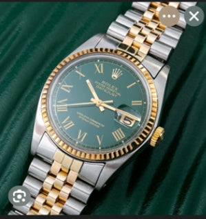 Classic Date Watch, Yellow Gold Tone, Steel, 36 mm