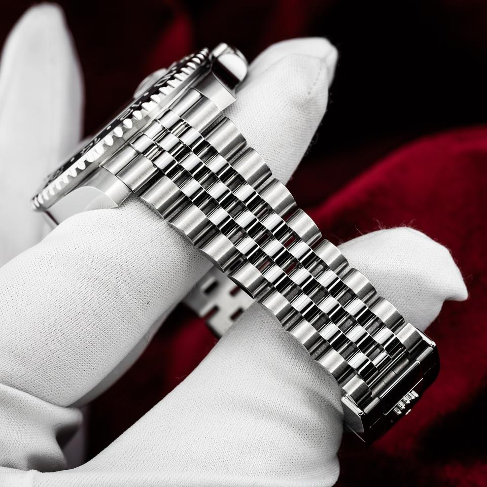 Dual-Time Bezel Watch, White Gold Tone, Steel, White, 40 mm