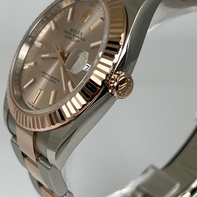 Classic Date Watch, Rose Gold Tone, Steel, 41 mm