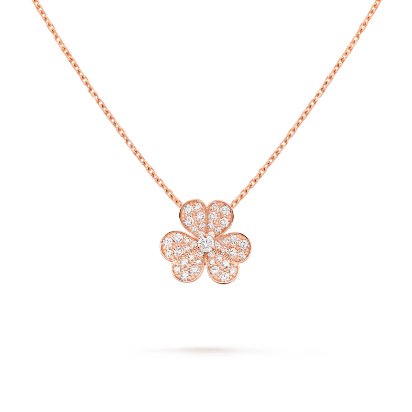 Petal Pendant Necklace, Rose Gold Tone