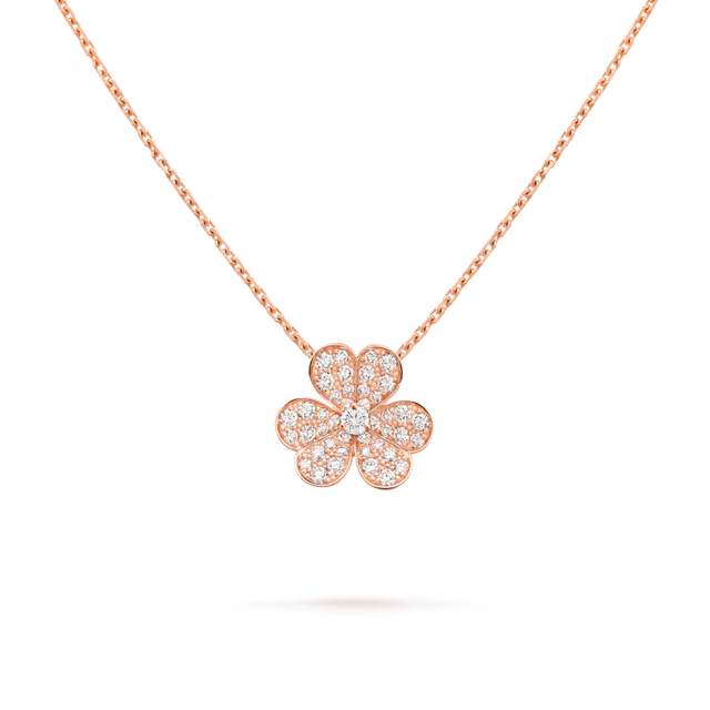 Petal Pendant Necklace, Rose Gold Tone