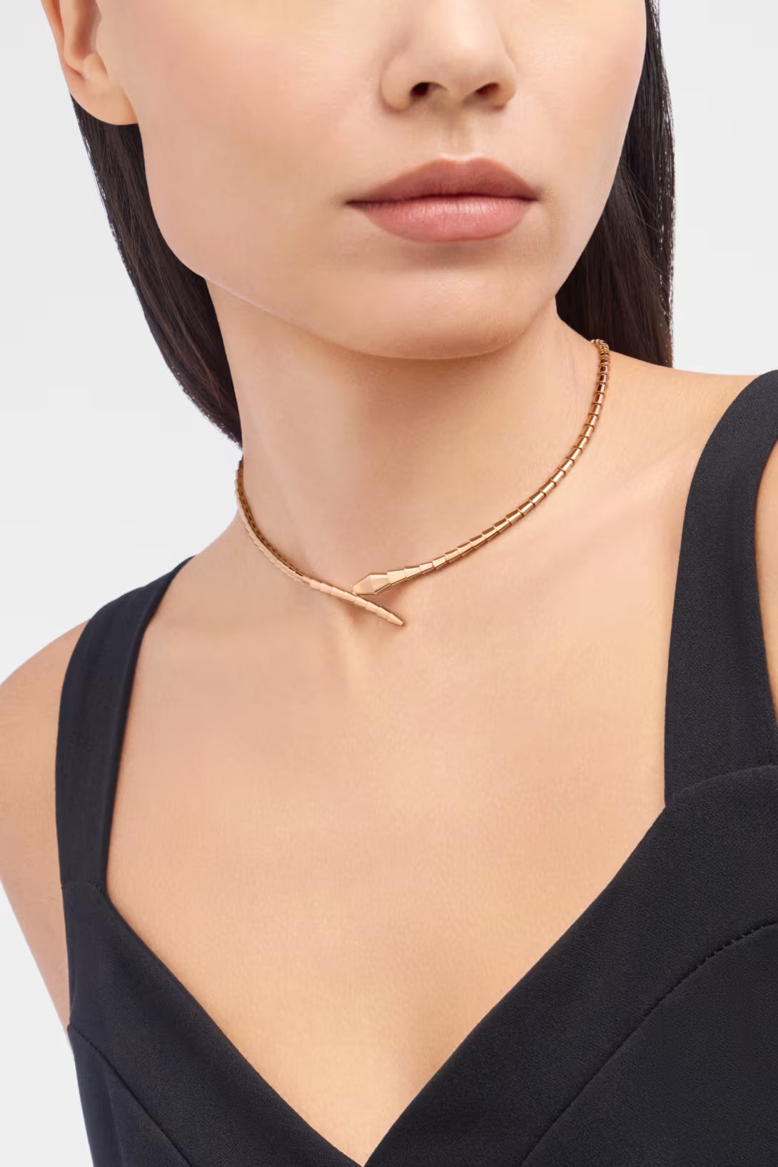 Snake-Scale Necklace, Rose Gold Tone