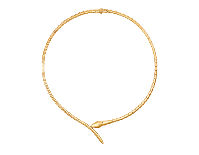 Snake-Scale Necklace, Yellow Gold Tone