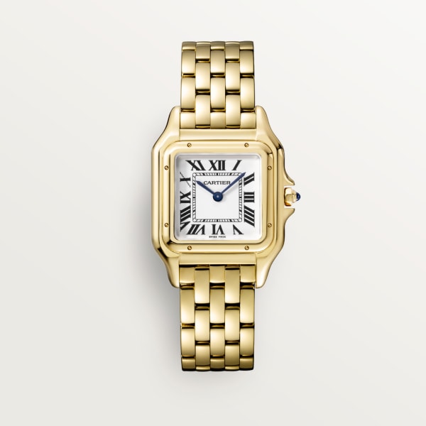Square Link-Bracelet Watch, Yellow Gold Tone, Medium Model