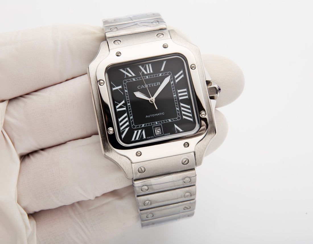Square Case Watch, Steel, Large Model