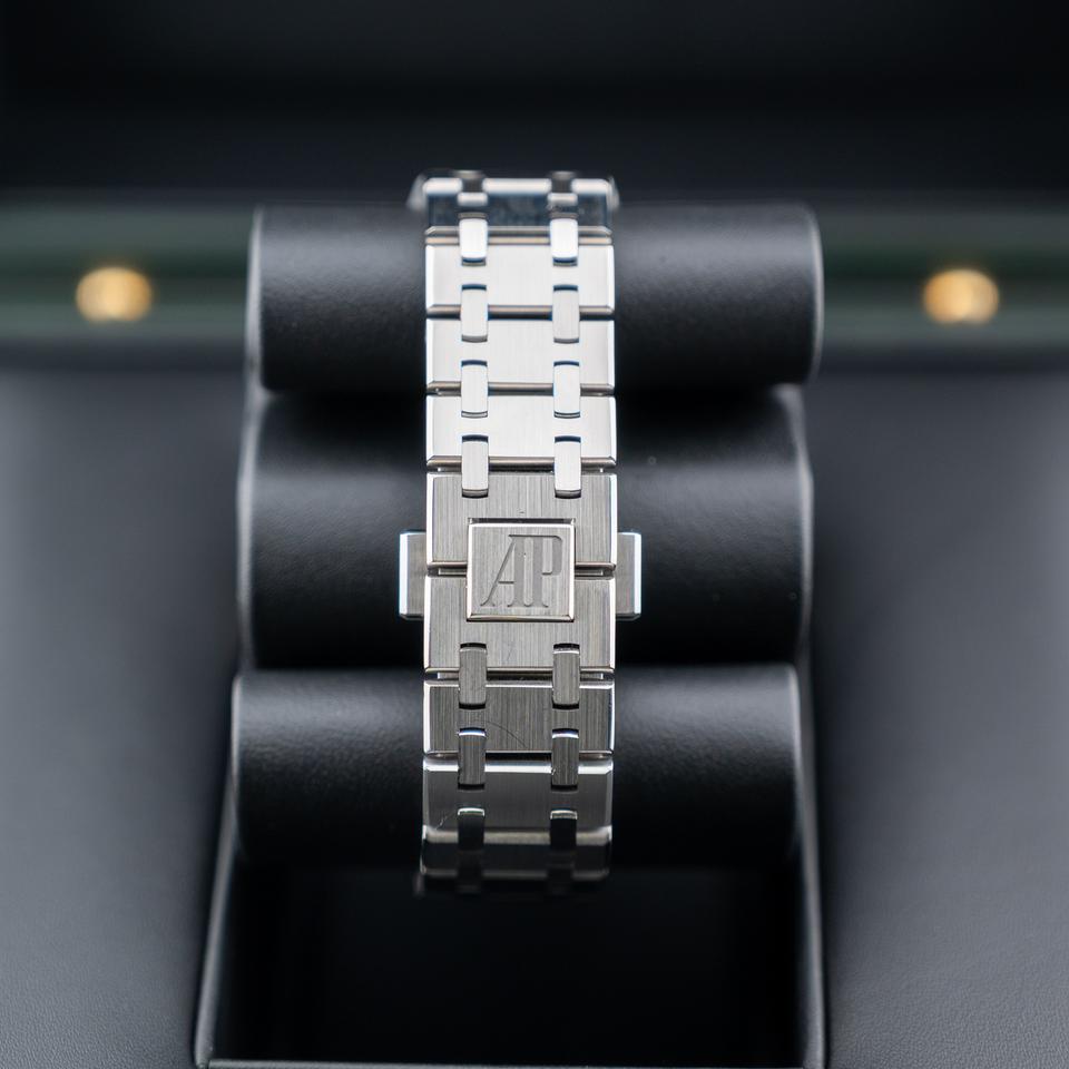Octagonal Bezel Watch, White Gold Tone, White, 38 mm