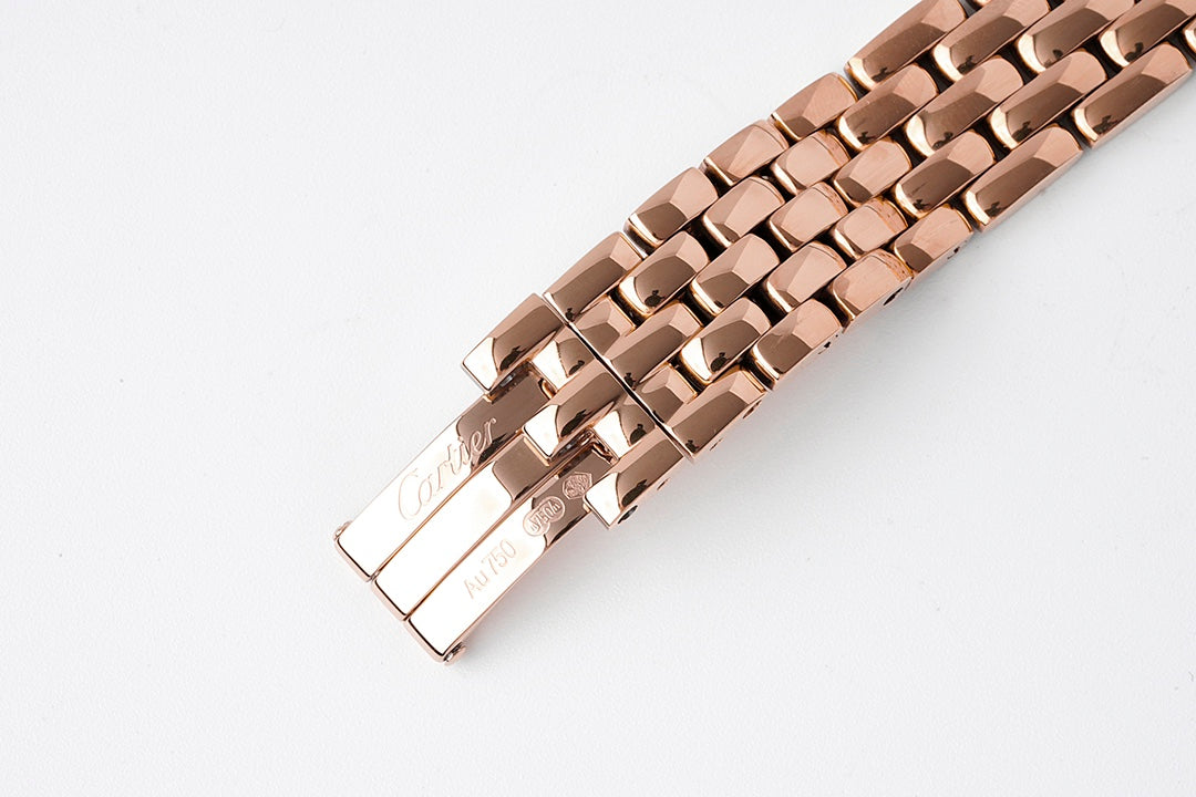 Square Link-Bracelet Watch, Rose Gold Tone, Small Model