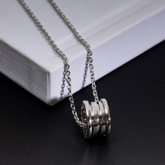 Spiral Pendant Necklace, White Gold Tone