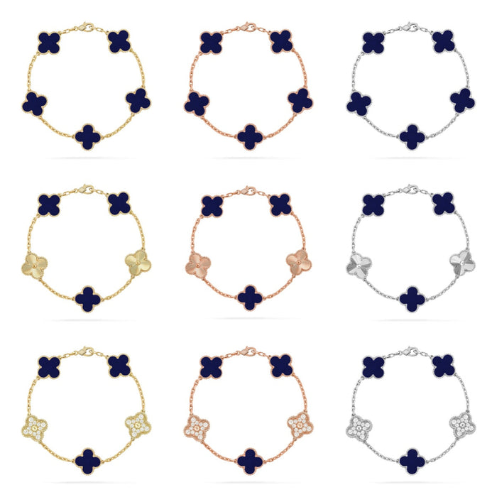 Quatrefoil 5 Motifs Bracelet, Lapis Lazuli