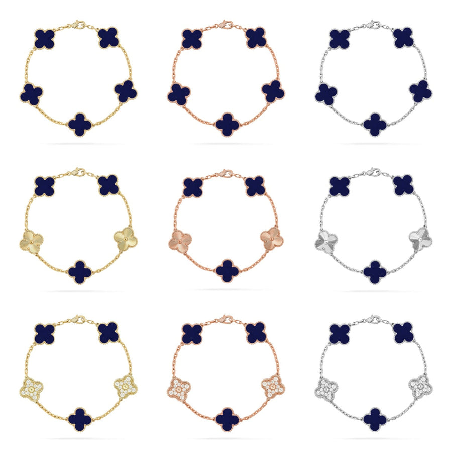 Quatrefoil 5 Motifs Bracelet, Lapis Lazuli