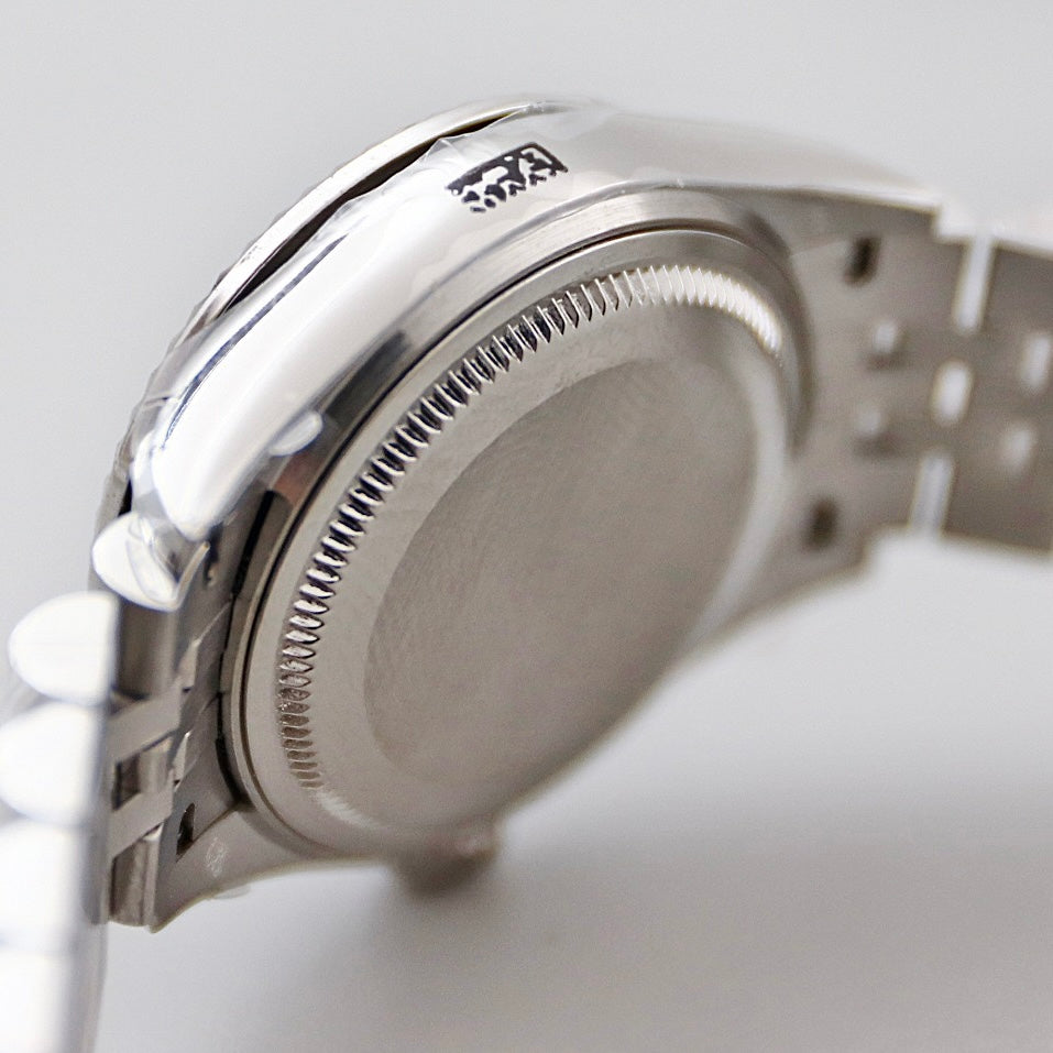 Classic Date Watch, White Gold Tone, Steel, White, 28 mm