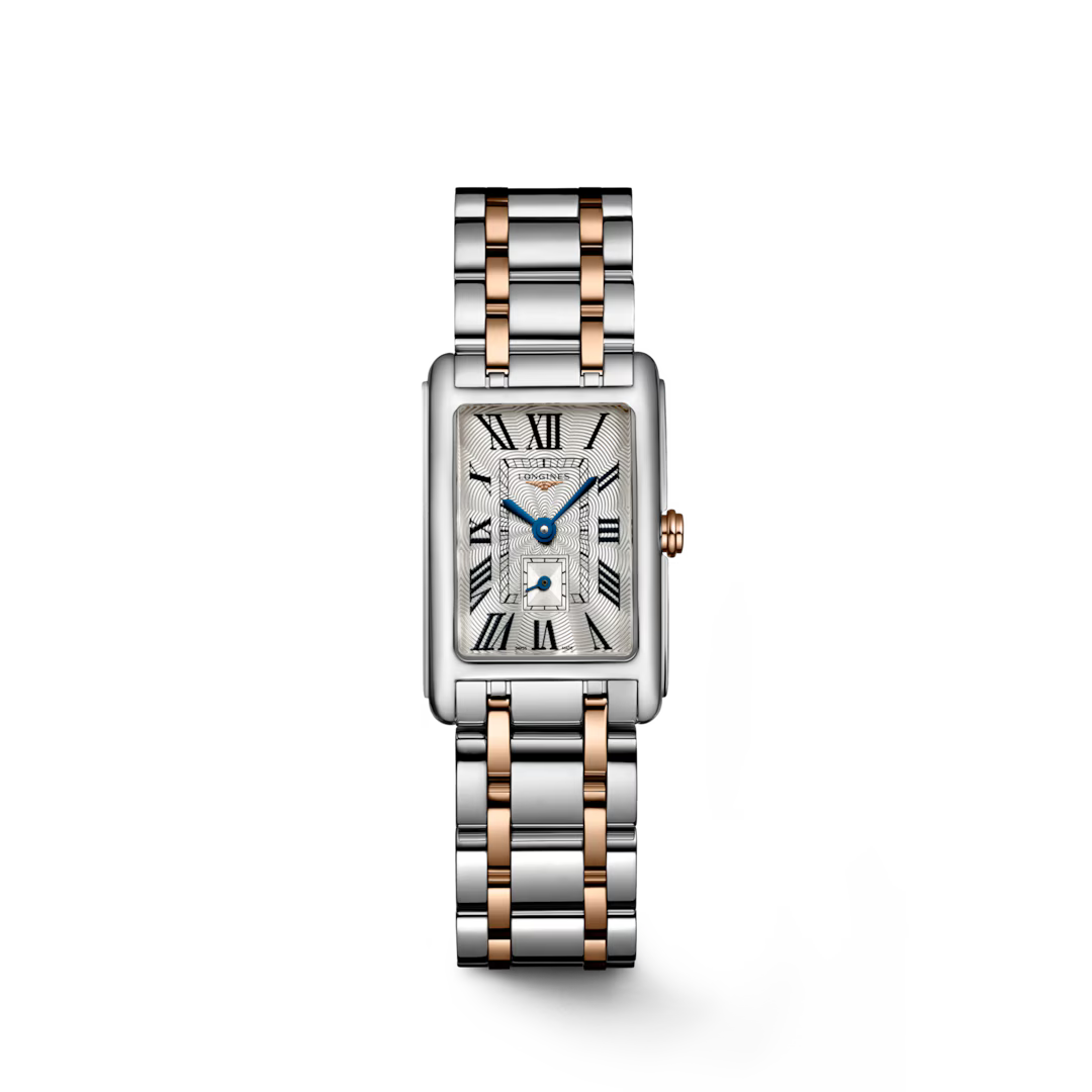 Rectangular Case Watch, 18K, Rose Gold Tone, Steel