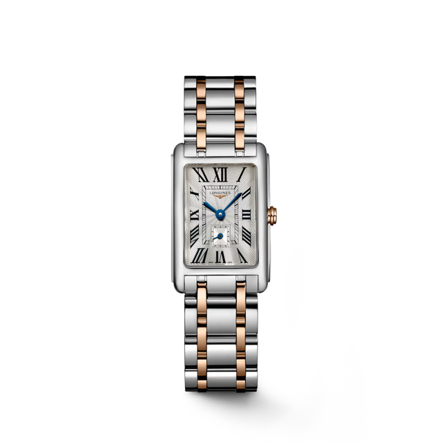 Rectangular Case Watch, 18K, Rose Gold Tone, Steel