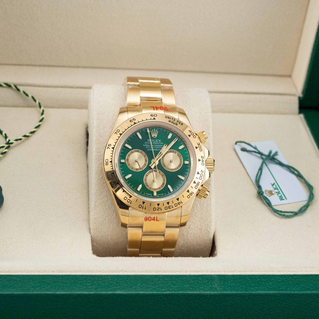 Chronograph Racing Watch, Yellow Gold Tone, 40 mm