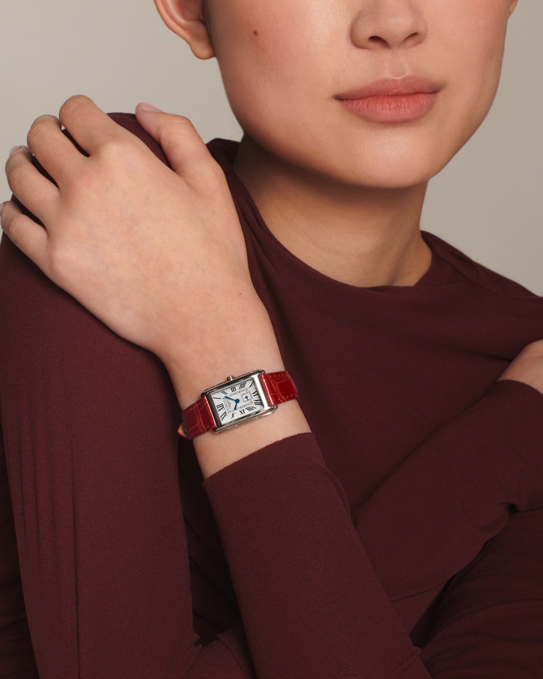 Rectangular Case Watch, Steel