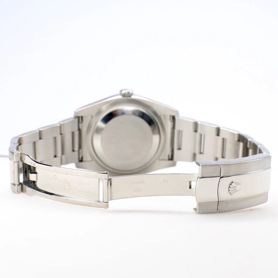 Classic Date Watch, White Gold Tone, Steel, Stone-Set, 36 mm