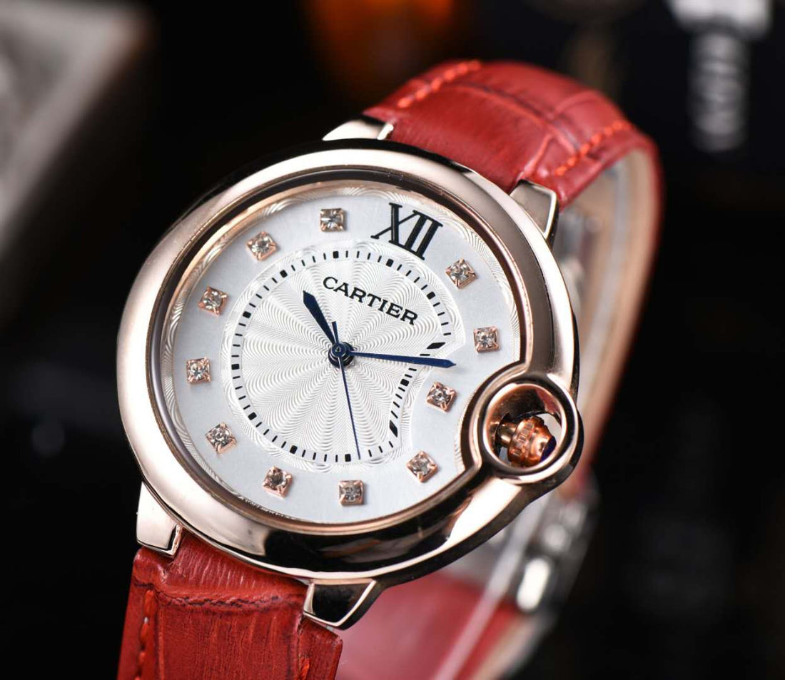 Round Domed Case Watch, Red