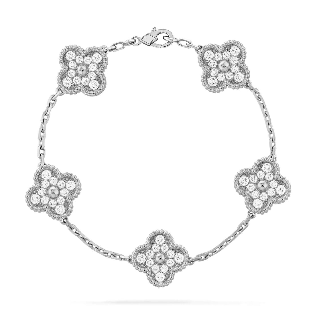 Quatrefoil 5 Motifs Bracelet, Pavé