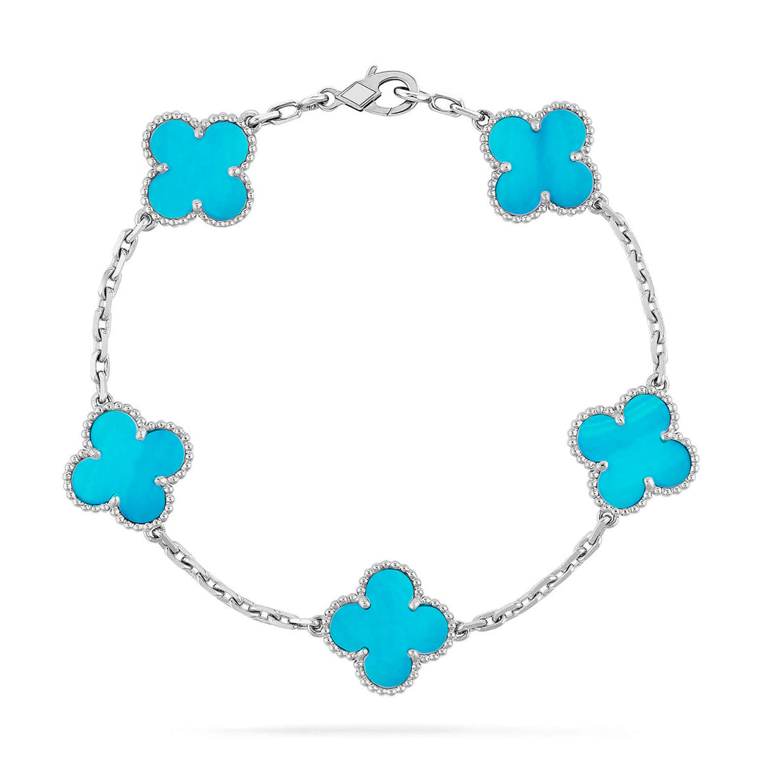 Quatrefoil 5 Motifs Bracelet, Turquoise