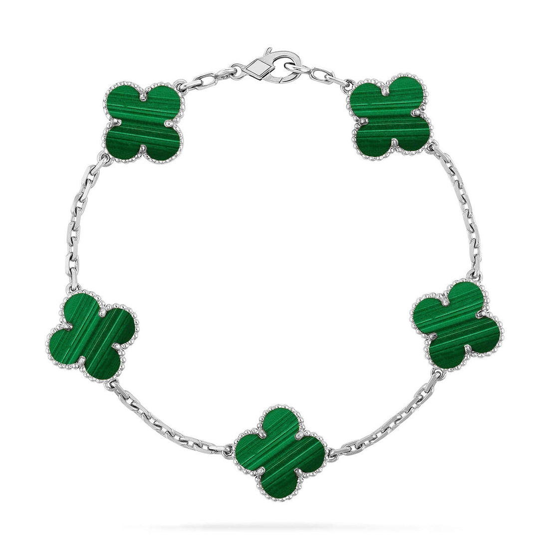 Quatrefoil 5 Motifs Bracelet, Malachite
