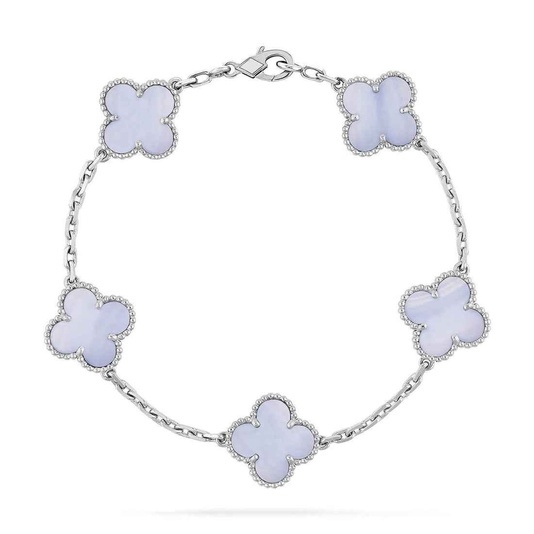 Quatrefoil 5 Motifs Bracelet, Purple Chalcedony