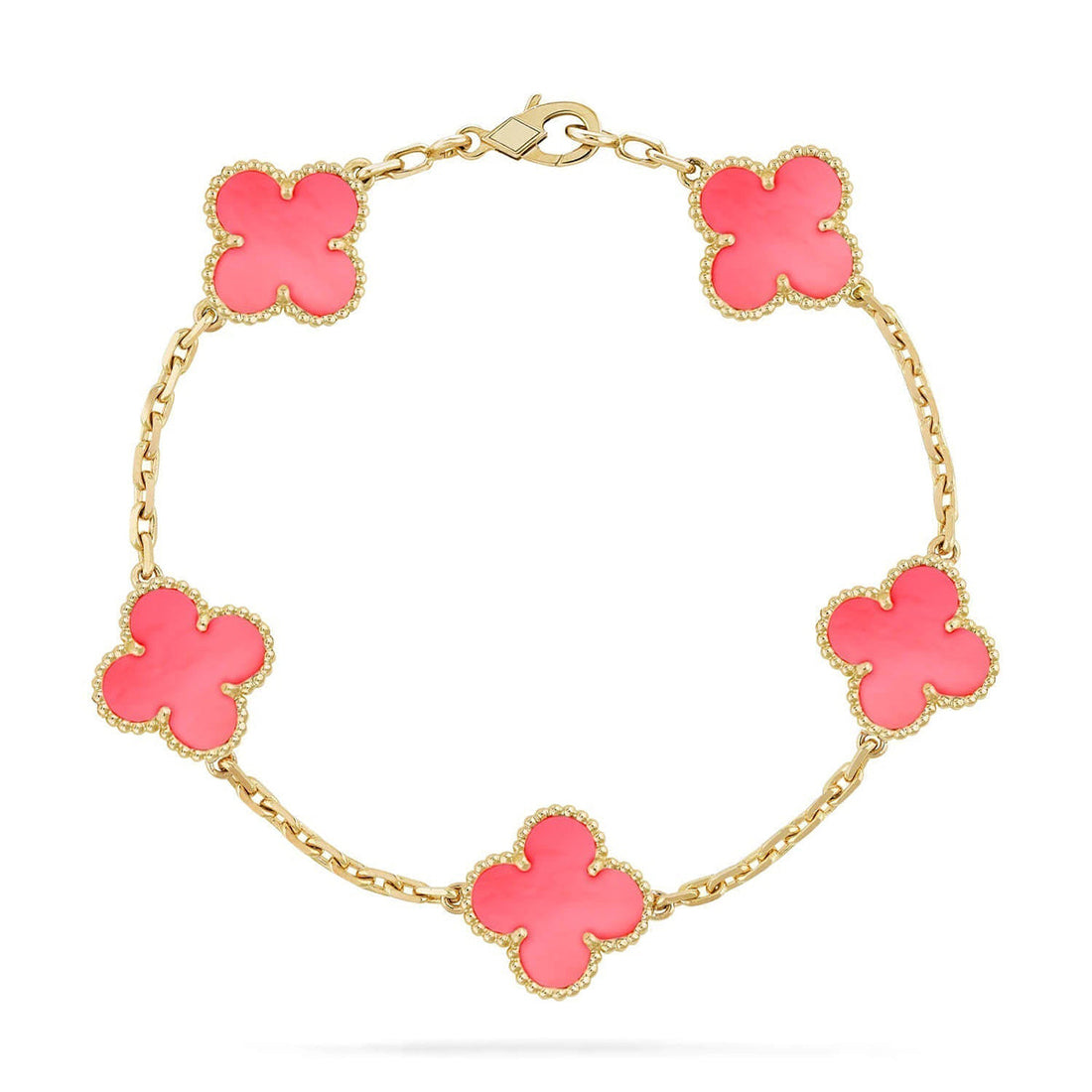 Quatrefoil 5 Motifs Bracelet, Pink Mother of Pearl