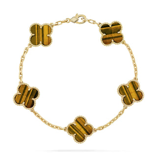 Quatrefoil 5 Motifs Bracelet, Tiger Eye