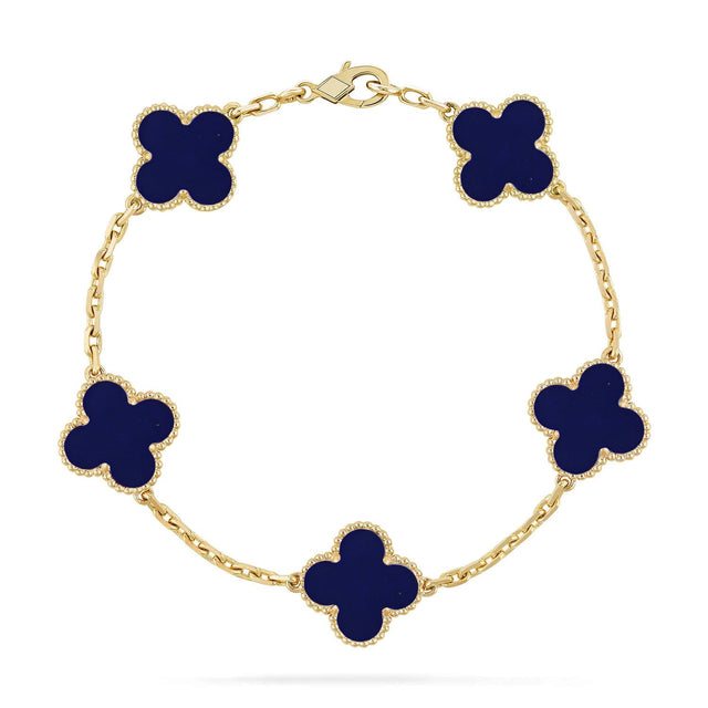 Quatrefoil 5 Motifs Bracelet, Lapis Lazuli